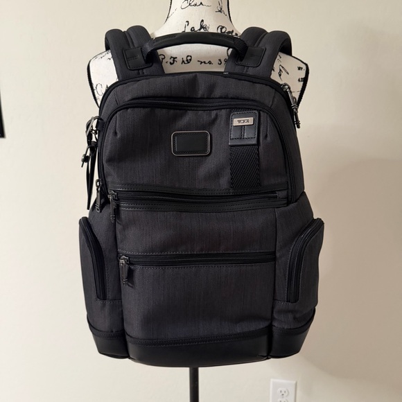TUMI Dark Grey/ Black Fabric Alpha Bravo Backpack